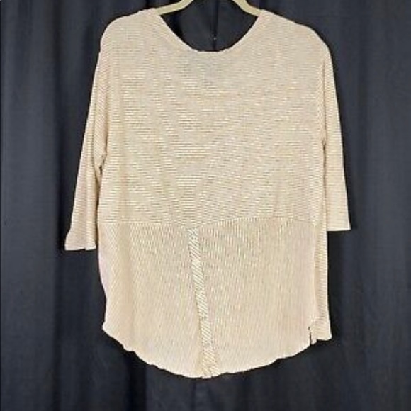 Linen Yellow Striped shirt 1x - Picture 3 of 4